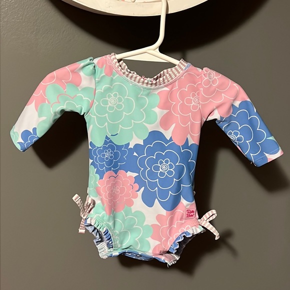 Ruffle Butts Floral Swim Suit 0/3 Months - Picture 1 of 5